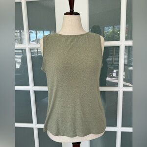 Chico’s Olive Green Sleeveless Tank Top Size 1 Cotton